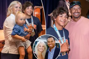 Tiger Woods and ex-wife Elin Nordegren reunite as son Charlie receives golf championship ring