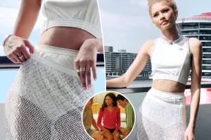 Zendaya aces tennis whites in sheer netted skirt and peekaboo briefs for ‘Challengers’ promo