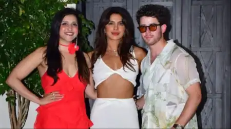 Priyanka Chopra tells photographers ‘stop it’ as they ask her to pose solo while attending Mannara Chopra’s birthday party with Nick Jonas. See pics, videos