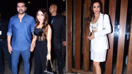 Malaika Arora joins ex-husband Arbaaz Khan and wife Sshura Khan at bash hosted by son Arhaan Khan. See pics, see videos