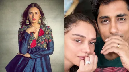 Aditi Rao Hydari makes first public appearance since engagement with Siddharth; blushes when asked ‘Where is jiju?’