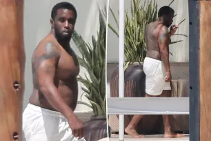 Shirtless Sean ‘Diddy’ Combs steps out for a smoke at his Miami home after sex-trafficking raids