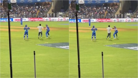 Rohit Sharma gets startled by fan during MI vs RR IPL match. WATCH