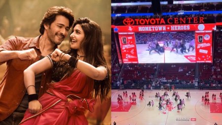 Mahesh Babu and Sreeleela’s Guntur Kaaram song Kurchi Madathapetti played at NBA halftime. Watch