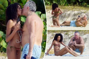 Aoki Lee Simmons, 21, kisses Serafina co-founder Vittorio Assaf, 65, on romantic trip to St. Barts