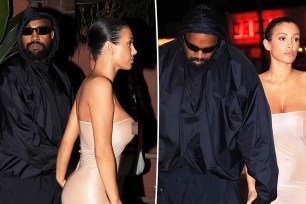 Bianca Censori wears completely sheer tube dress and knee-high stockings for Kanye West outing