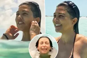 Kourtney Kardashian pokes fun at Kim’s infamous diamond earring meltdown in Turks and Caicos