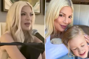 Tori Spelling admits she can’t poop or pee alone — so 7-year-old son watches