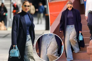 Jennifer Lopez wears a $620 pair of dirty jeans — on purpose — during NYC stroll