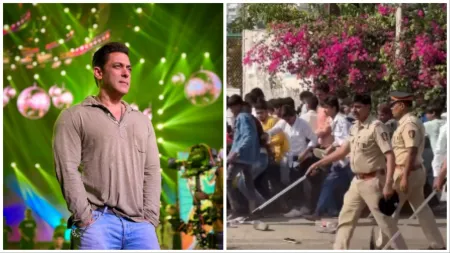 Police resorts to lathi charge as crowd awaiting Salman Khan’s Eid appearance gets unruly. Watch