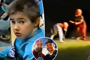 Travis Kelce makes Swifties cry with adorable childhood footage of himself, brother Jason: ‘Who’s cutting onions!’