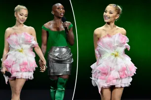 Ariana Grande is pretty in $7K pink  floral minidress at CinemaCon 2024 with ‘Wicked’ co-star Cynthia Erivo