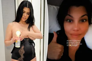 Kourtney Kardashian admits she ‘pounded a glass of breast milk’ while feeling sick