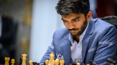 Candidates: D Gukesh shrugs off round 7 heartbreak to defeat Vidit Gujrathi; rises to joint lead in standings