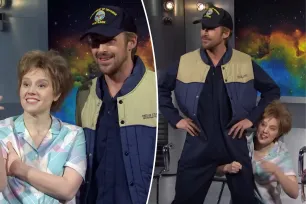 Ryan Gosling, Kate McKinnon break character – again – while reprising alien abduction skit on ‘SNL’