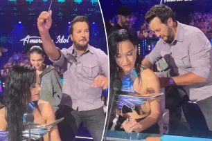 Katy Perry suffers a wardrobe malfunction live on ‘American Idol’ as Luke Bryan tries to save the day