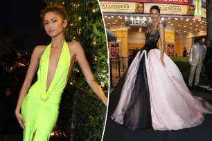 Zendaya trades a pink ballgown for a tennis ball dress at ‘Challengers’ Los Angeles premiere