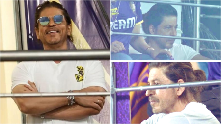 Teary-eyed Shah Rukh Khan slumps in his chair after KKR’s defeat against RR, greets players graciously on the field. See pics