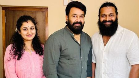 Rishab Shetty, wife Pragathi Shetty meet Mohanlal, fan says, ‘Legend meets legend’