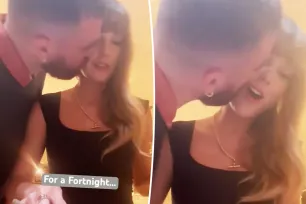 Travis Kelce kisses Taylor Swift in intimate home video shared by singer to celebrate ‘Fortnight’