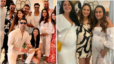 Parents-to-be Varun Dhawan-Natasha Dalal host intimate baby shower, Laali Dhawan and David Dhawan spotted dancing in joy