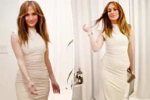 Jennifer Lopez stuns in skintight dress for ‘mom’s night out’