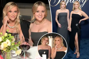 Reese Witherspoon and look-alike daughter Ava twin in strapless dresses at Tiffany &amp; Co. event