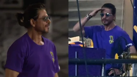 Shah Rukh Khan, AbRam cheer for Kolkata Knight Riders as his team takes on Punjab Kings in IPL. Watch