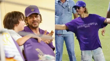 AbRam disagrees with dad Shah Rukh Khan as they cheer for KKR, puts his point across. Watch