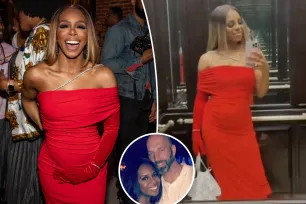 Pregnant Candiace Dillard-Bassett shows off baby bump in fiery gown at red carpet event