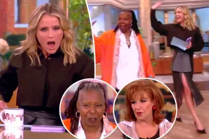 Whoopi Golberg and Joy Behar rib Sara Haines for daring double-slit leather skirt: ‘Something winked’