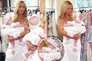 Paris Hilton jokes her 5-month-old daughter, London, looks ‘pale’ after heiress uses self-tanner on herself