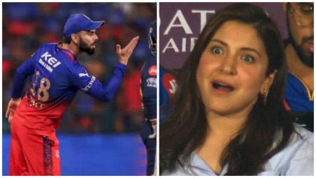 Anushka Sharma makes first appearance post son Akaay’s birth at RCB match, Virat Kohli sends flying kisses. Watch