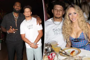 ‘GOATs’ Patrick Mahomes and LeBron James pal around at star-studded Carbone Beach party