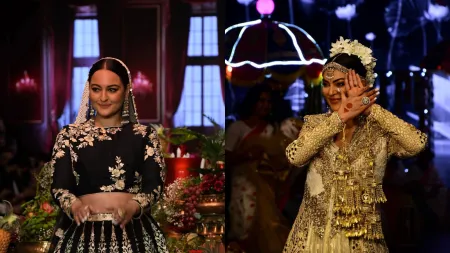 Sushmita Sen dresses up as a bride, Sonakshi Sinha recreates Heeramandi’s Fareedan on the ramp: ‘My salaam to everyone..’