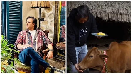 Vivek Oberoi’s Goan farmhouse-style Mumbai home houses a cow and features a  50-year-old bed. Watch