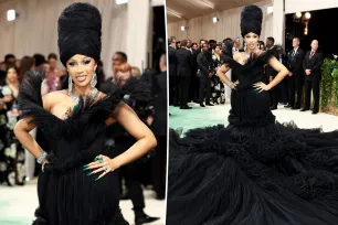 Cardi B takes over 2024 Met Gala red carpet with enormous black tulle train