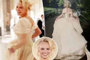 ‘Real life Cinderella’ Pamela Anderson runs through museum, Central Park in gown after 2024 Met Gala