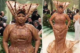 Lizzo cosplays as a tree on Met Gala 2024 red carpet