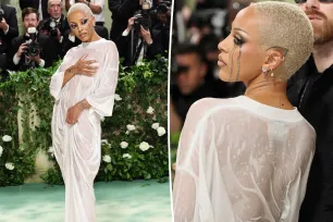 Doja Cat looks straight out of the shower in wet T-shirt dress on 2024 Met Gala red carpet