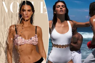 Kendall Jenner gets wet in a Chanel bra on the cover of Vogue