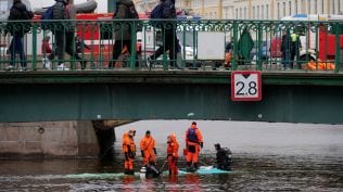 Bus plunges off bridge in Russia’s St Petersburg city, killing 7 people