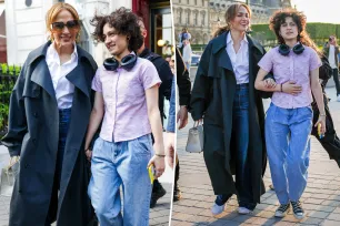 Jennifer Lopez and her child Emme, 16, hold hands at Louvre Museum during Paris trip