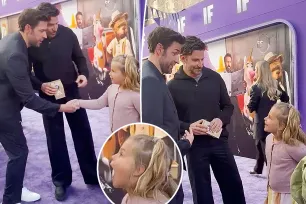 Bradley Cooper’s rarely seen daughter, Lea, 7, is adorably starstruck by John Krasinski at ‘IF’ premiere