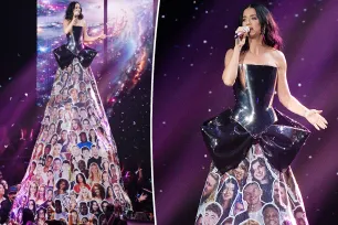 Katy Perry wears towering dress paying tribute to 168 ‘American Idol’ contestants during emotional finale