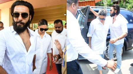 Deepika Padukone holds her baby bump, refuses to let go of Ranveer Singh’s hand as they cast vote in Mumbai Lok Sabha polls