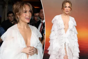 Jennifer Lopez serves bridal vibes in white gown (and her wedding ring) at ‘Atlas’ premiere sans Ben Affleck