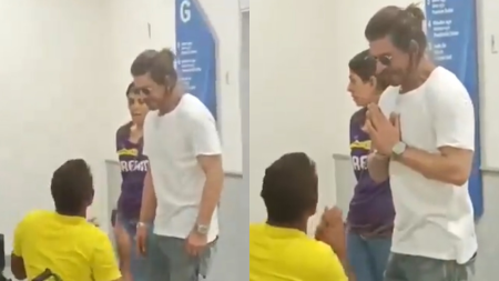 Shah Rukh Khan meets and poses with wheelchair-bound fan after KKR’s match in Ahmedabad, fans say, ‘despite not feeling well…’ Watch