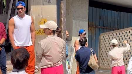 Alia Bhatt and Ranbir Kapoor visit their under construction house in Bandra, fans joke ‘Taj Mahal would have been ready by now’