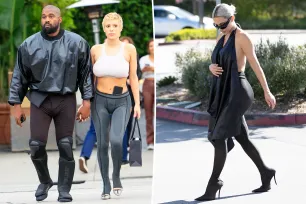 Kim Kardashian makes like Bianca Censori in ‘pantashoes’ and apron top: ‘Guess she’s still in love with Kanye’